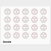 20 - 1,5" Favor Stickers Grijs Rood Formal Print (Vel)