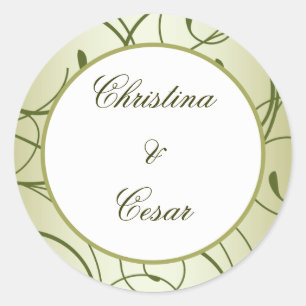 20 - 1,5" Favor Stickers Groene Apple Swirls Fruit