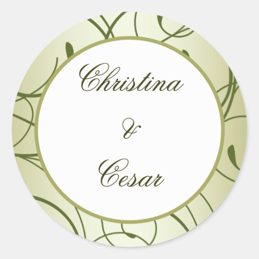 20 - 1,5" Favor Stickers Groene Apple Swirls Fruit (Voorkant)