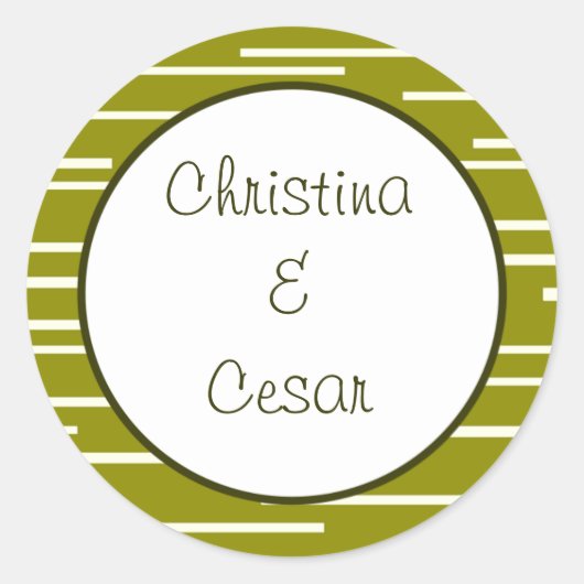 20 - 1,5" Favor Stickers Groene Peer Fruit Stripes (Voorkant)