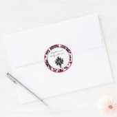 20 - 1,5" Favor Stickers Hot Pink Black Damask (Envelop)