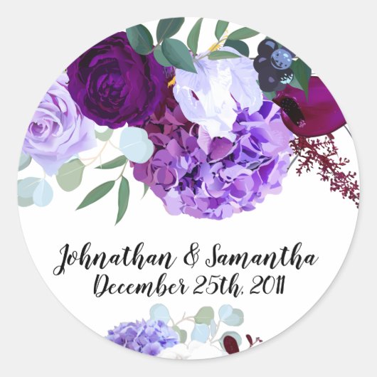 20 - 1,5" Favor Stickers Lavendel Hibiscus op W (Voorkant)