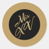 20 - 1,5" Favor Stickers Mis XV Gold (Voorkant)