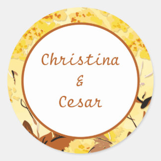 20 - 1,5" Favor Stickers Mosterdgeel Poppy Flow