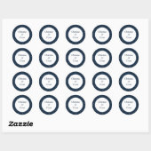 20 - 1,5" Favor Stickers Navy Blue Dandelion Flowe (Vel)