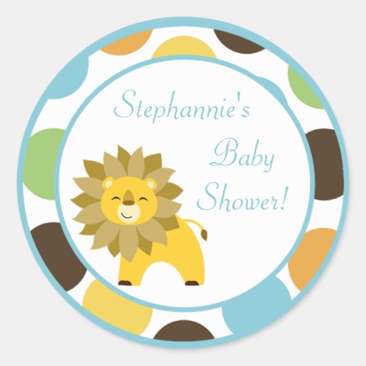 20 - 1,5" Favor Stickers Oerwoud King Lion Safari (Voorkant)