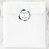 20 - 1,5" Favor Stickers Peacock Feathers Blauw/Gr (Tas)