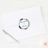 20 - 1,5" Favor Stickers Peacock Feathers Blauw/Gr (Envelop)