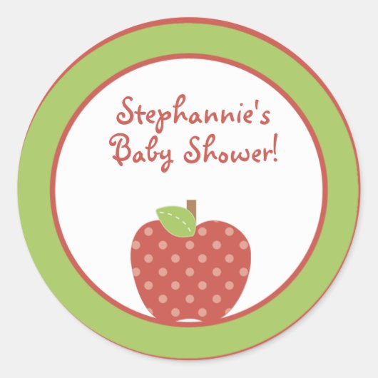 20 - 1,5" Favor Stickers Red Barn Animals appel (Voorkant)