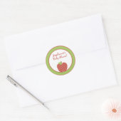 20 - 1,5" Favor Stickers Red Barn Animals appel (Envelop)
