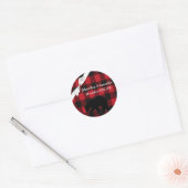 20 - 1,5" Favor Stickers Red Buffalo Plaid Beer (Envelop)