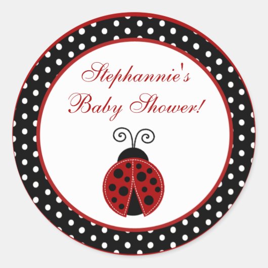 20 - 1,5" Favor Stickers Red Ladybug (Voorkant)