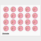 20 - 1,5" Favor Stickers Roze Hawaiian Luau Tropi (Vel)