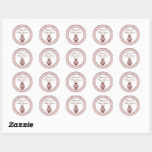 20 - 1,5" Favor Stickers Roze lieveheersbeestje (Vel)