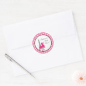 20 - 1,5" Favor Stickers Roze Poodle Paris Eiffel (Envelop)