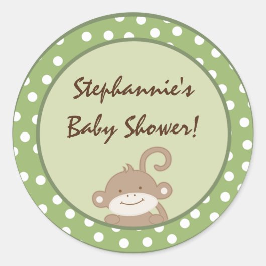 20 - 1,5" Favor Stickers Safari Oerwoud Monkey (Voorkant)