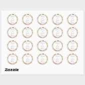 20 - 1,5" Favor Stickers Spring Pink/Green Floral (Vel)