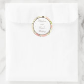 20 - 1,5" Favor Stickers Spring Pink/Green Floral (Tas)