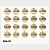 20 - 1,5" Favor Stickers Sunset Barn Country Rust (Vel)
