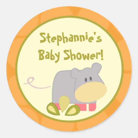 20 - 1,5" Favor Stickers Tropische Punch Olifant (Voorkant)