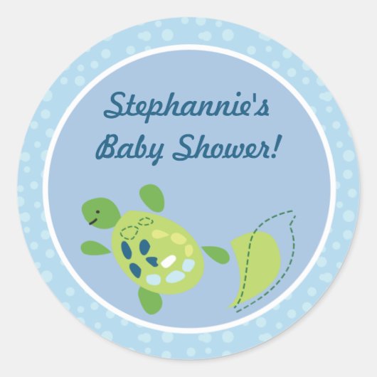 20 - 1,5" Favor Stickers Turtle Reef Ocean Zee (Voorkant)