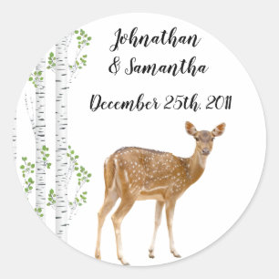 20 - 1.5" Favoriet Stickers Deer Doe Woodland Buck