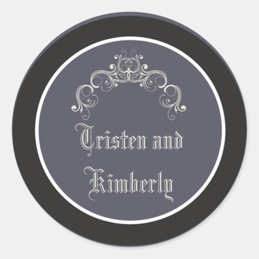 20 - 1.5" Favoriet Stickers Zwart Stropdas Affair  (Voorkant)