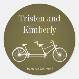 20 - 1.5" Favoriete Stickers Bruin Dubbele Fiets