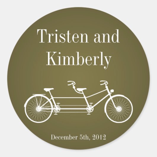20 - 1.5" Favoriete Stickers Bruin Dubbele Fiets (Voorkant)