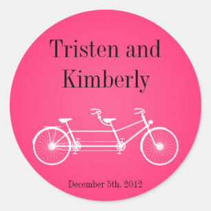 20 - 1.5" Favoriete Stickers Hot Pink Double Bike