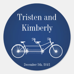 20 - 1.5" Favoriete Stickers Navy Blue Double Bike