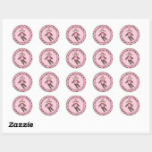 20 - 1.5" Favoriete Stickers Roze Sock Aap (Vel)