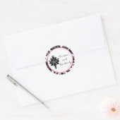 20 - 1.5" Favoriete Stickers Zwart Hot Pink Damask (Envelop)