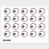20 - 1.5" Favoriete Stickers Zwart Rood Damask (Vel)