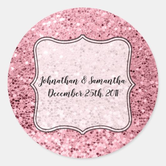 20 - 1,5" gunst Stickers Roos gouden glitter (Voorkant)