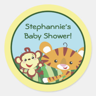 20 - 1,5-inch beestjes Oerwoud met regenwoud Dier Ronde Sticker