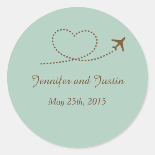 20 - 1,5 inch envelop afdichting blauw vliegtuigha ronde sticker (Voorkant)