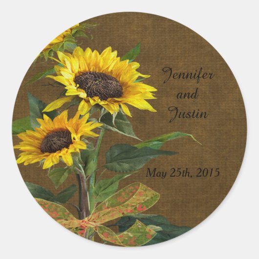 20 - 1,5 inch envelop afdichting zomer zonnebloem ronde sticker (Voorkant)