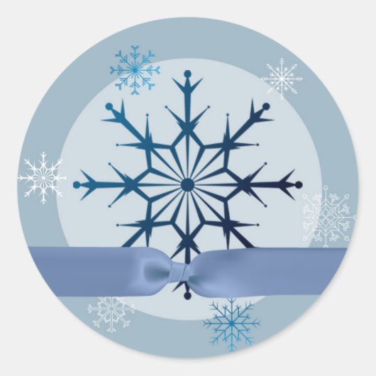 20 - 1,5 inch envelop afdichtingen blauwe sneeuwvl ronde sticker (Voorkant)