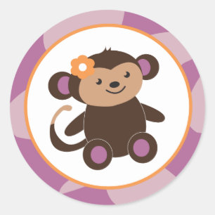 20 - 1,5-inch envelop Paarse Jacana Ronde Sticker