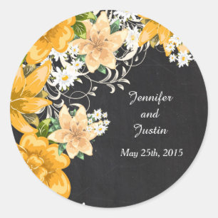 20 - 1,5-inch enveloppen - Geel rozenbord Ronde Sticker