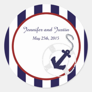 20 - 1,5-inch envelopzegel blauw anker nicht ronde sticker