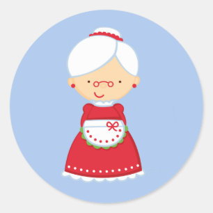 20 - 1,5-inch envelopzegel mevrouw Santa Clause Ronde Sticker
