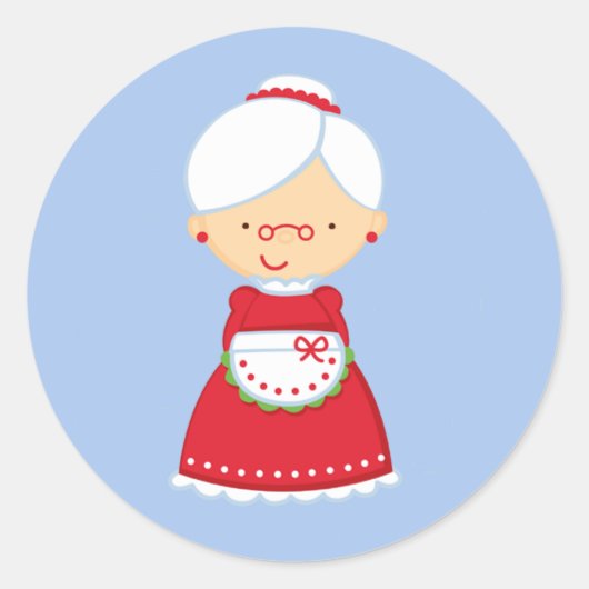 20 - 1,5-inch envelopzegel mevrouw Santa Clause Ronde Sticker (Voorkant)