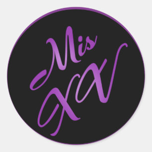20 - 1,5-inch envelopzegel Mis XV Paarse Morado Ronde Sticker