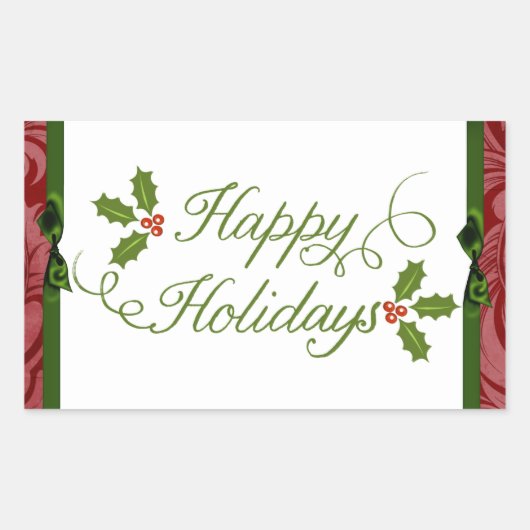 20 - 1,5-inch envelopzegel Prettige feestdagen Ker Rechthoekige Sticker (Voorkant)