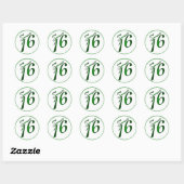 20 - 1,5-inch envelopzegel Sweet 16 Green Ronde Sticker (Vel)