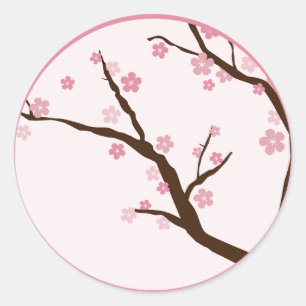 20 - 1,5-inch envelopzegel WT Cherry Blossom Ronde Sticker