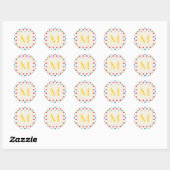 20 - 1.5 Monogram primaire polkadot Ronde Sticker (Vel)