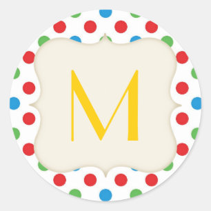 20 - 1.5 Monogram primaire polkadot Ronde Sticker